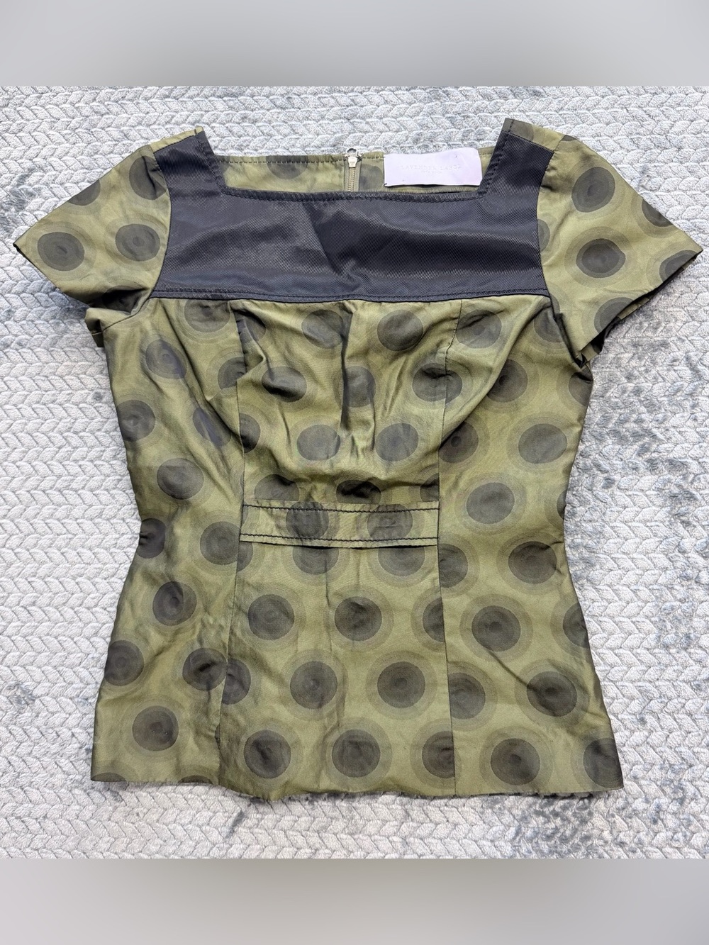 Vera Wang Lavender Label Silk Polka Dot Peplum Top Size 2/36